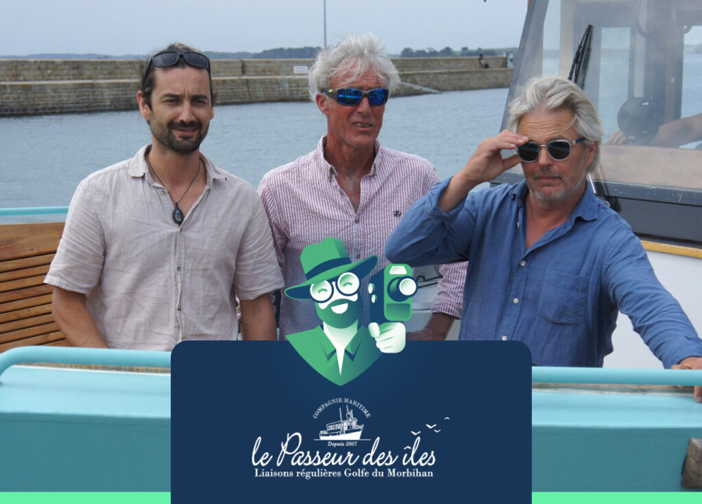 Henry Louis, Ronan Le Borgne et Jérôme Moreverand à bord de leur bateau le Pass'Avel